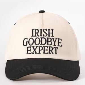 “Irish Goodbye Expert” Beige & Black Cap